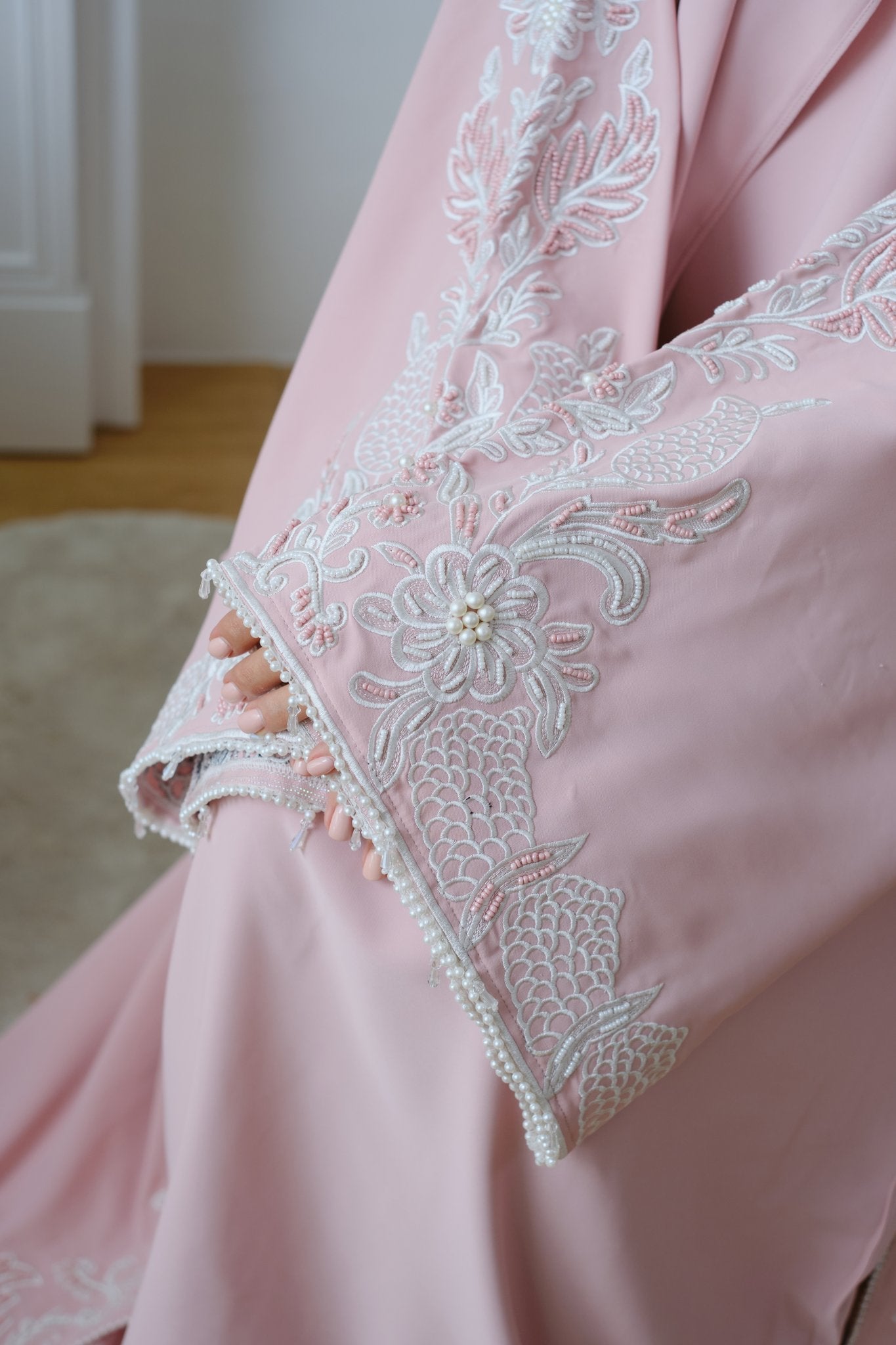 Gulaab — Embroidered Three-Piece Abaya - Noorulnoura