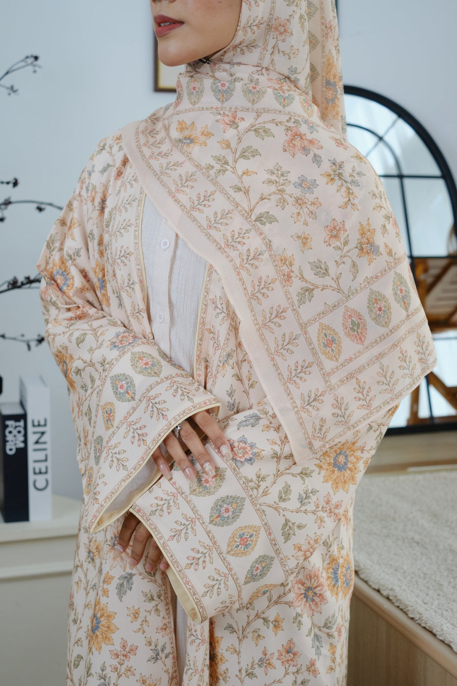 Gulistan — Printed Linen Abaya - Noorulnoura