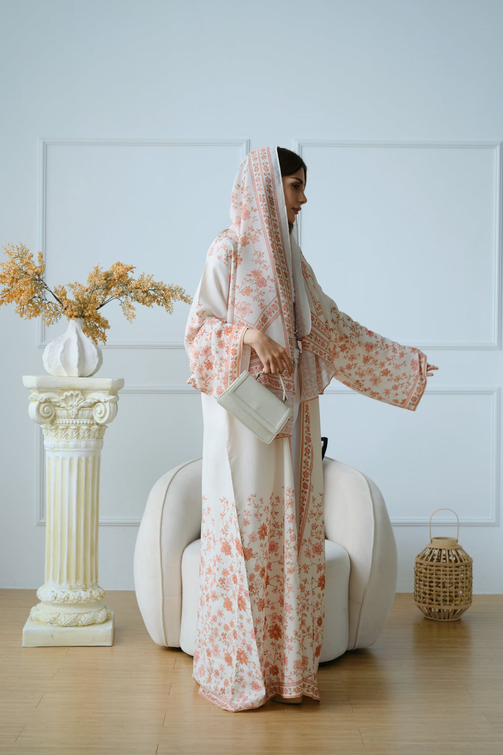 Gulnar — Printed Linen Abaya