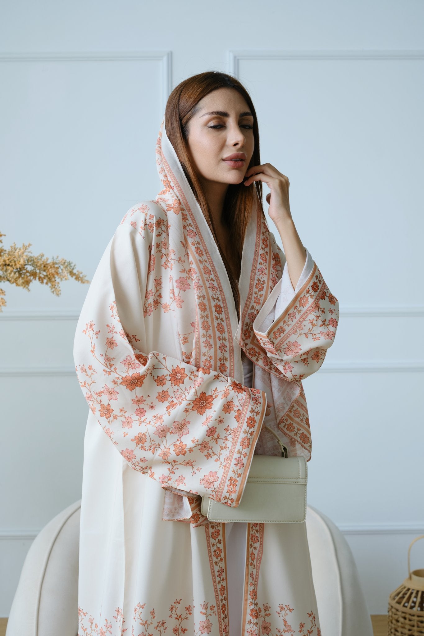 Gulnar — Printed Linen Abaya