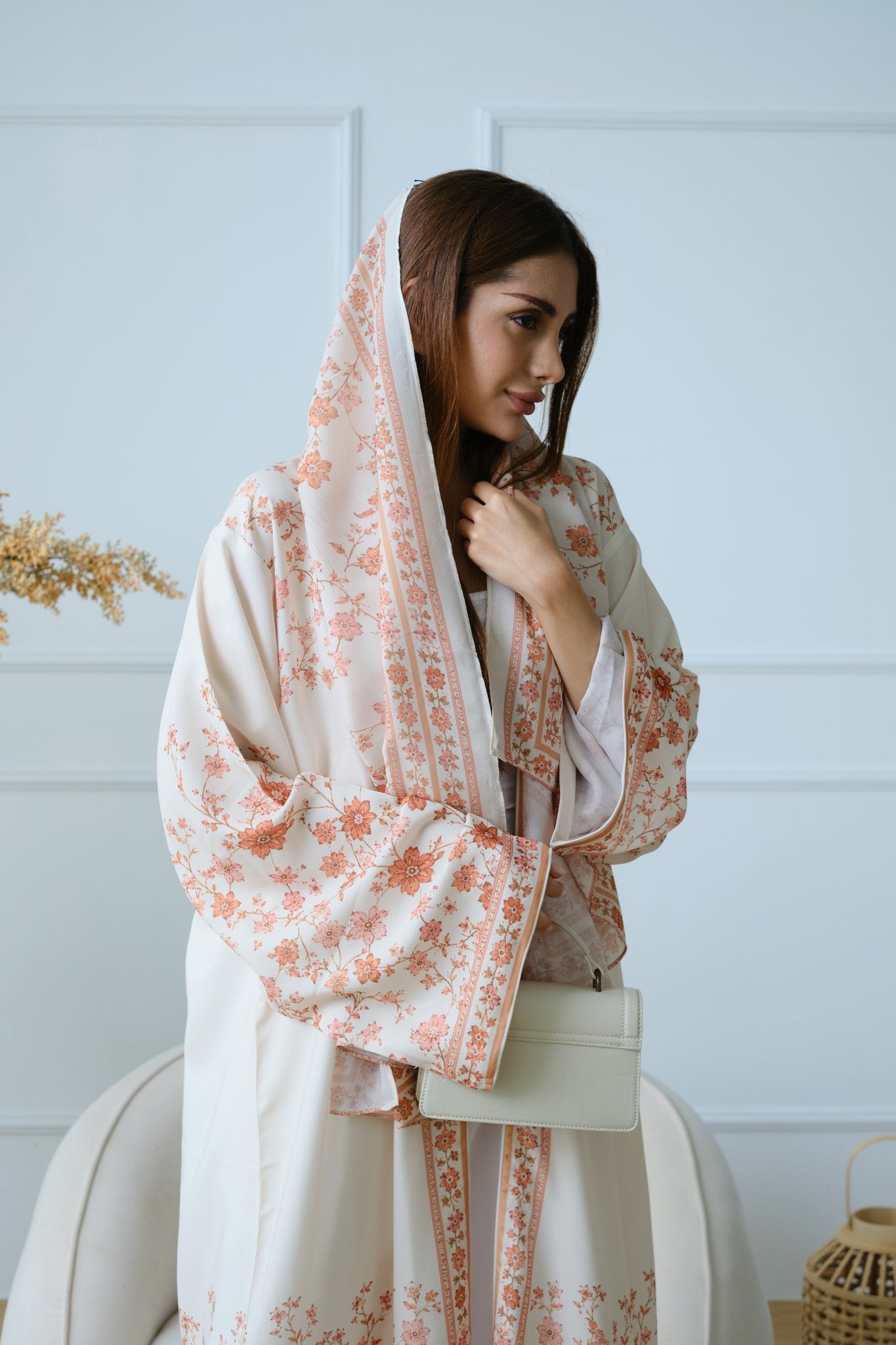 Gulnar — Printed Linen Abaya