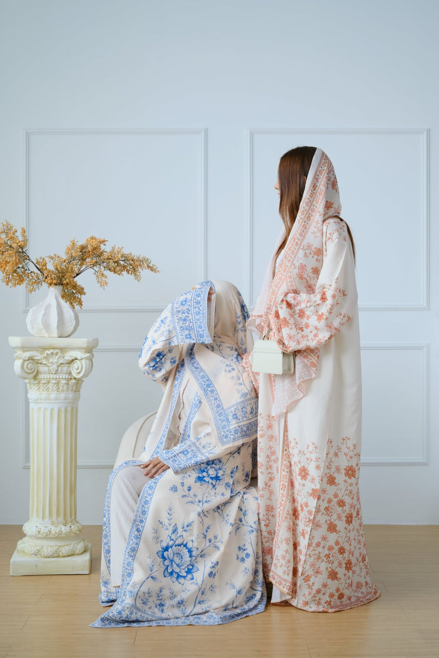 Nilofar — Printed Linen Abaya - NOOR UL NOURA