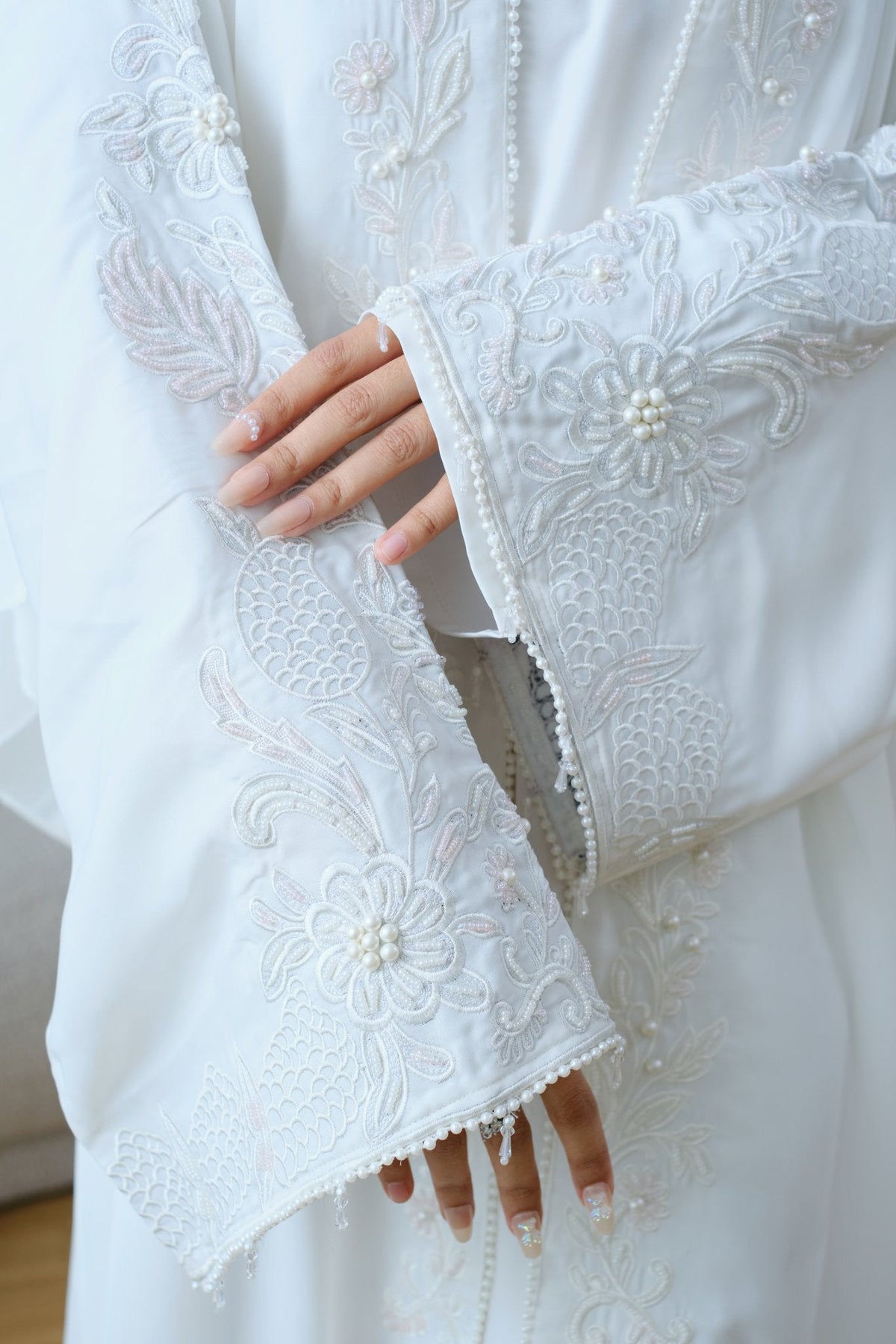 Sadaf — Embroidered Three-Piece Abaya - Noorulnoura