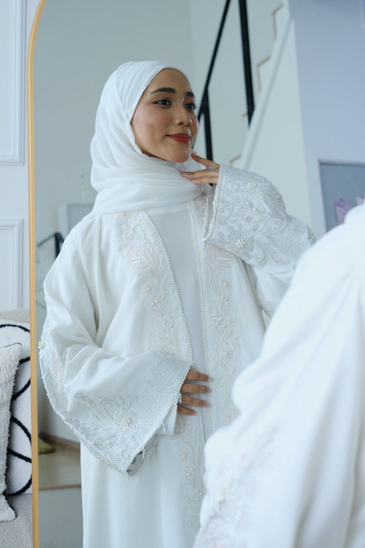 Sadaf — Embroidered Three-Piece Abaya - Noorulnoura