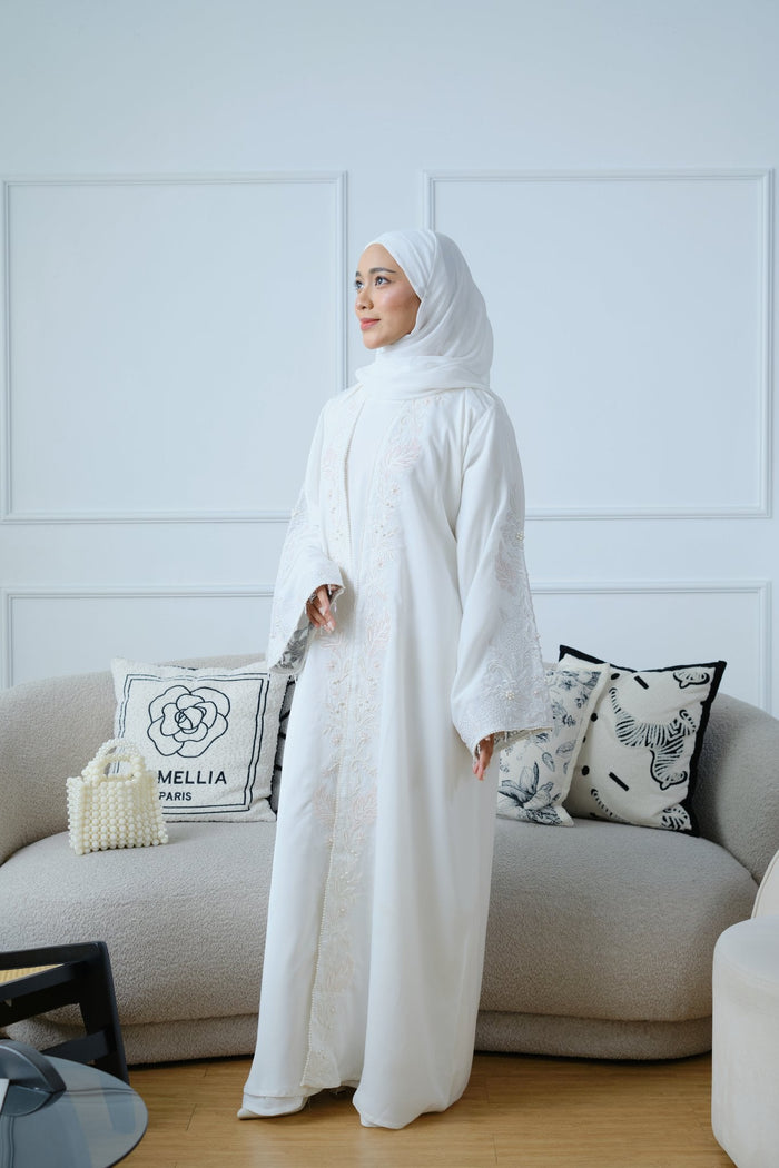 Sadaf — Embroidered Three-Piece Abaya